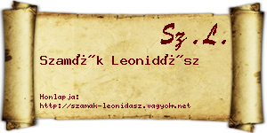 Szamák Leonidász névjegykártya